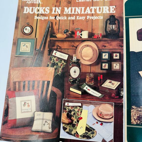 Dad Man Cross Stitch Lot GONE FISHING Duck Hunting Father's Day Husband Vintage - Picture 8 of 13